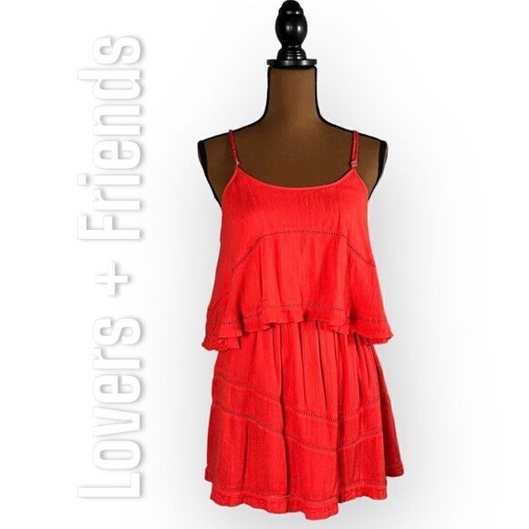 Lovers + Friends, Paradise Bay Dress in Coral Sleeveless Open Back Women’s Small - Picture 6 of 15
